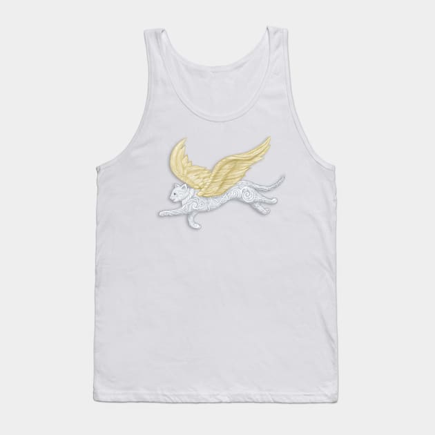 Flight of Fancy - Winged Cat Tank Top by Old World Opus